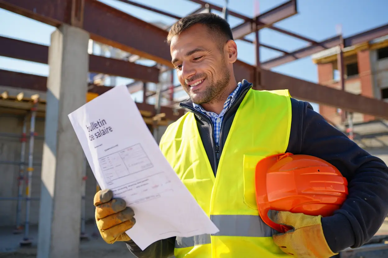 Travailleur détaché avec ses documents de paie