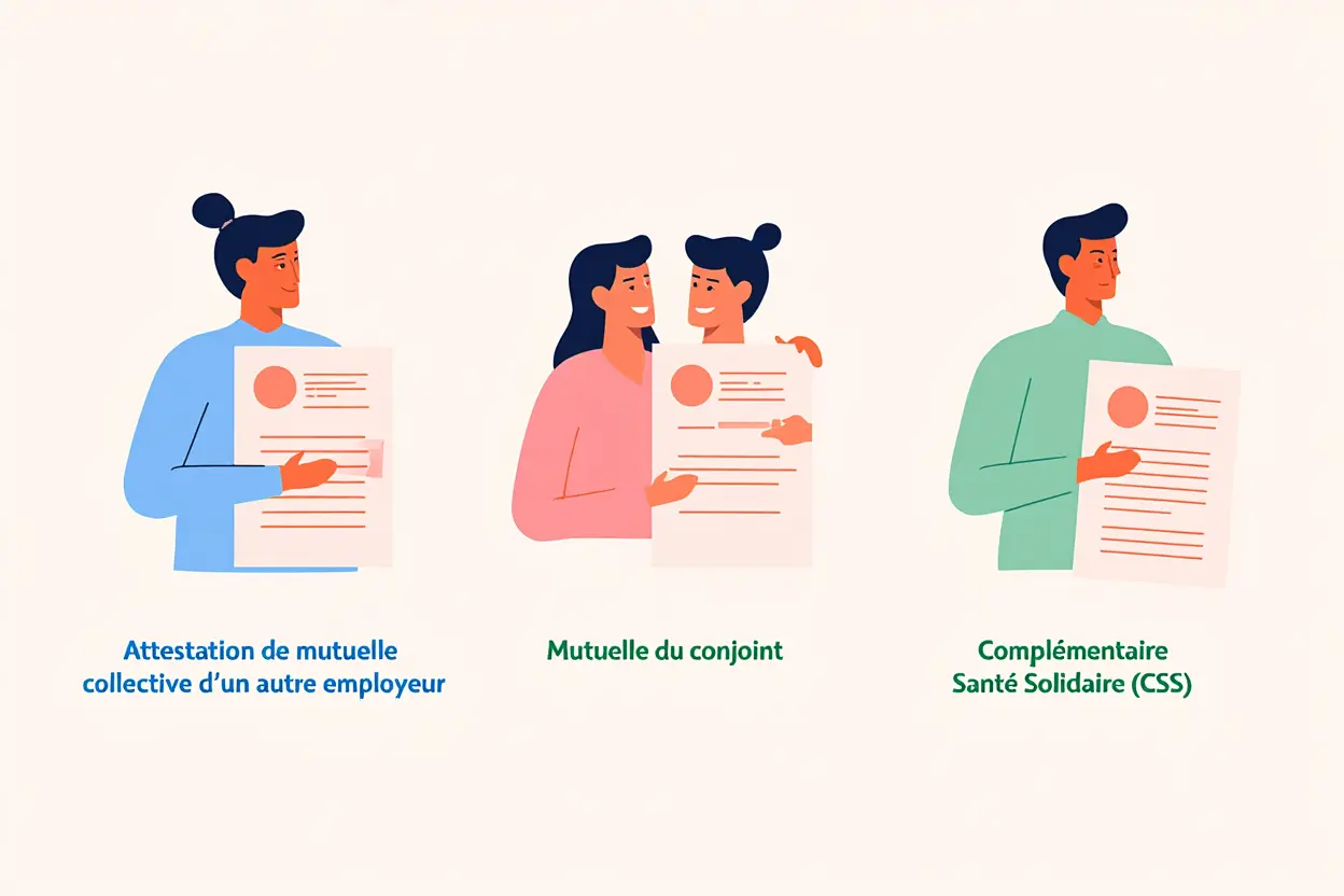 Cas de dispense de mutuelle obligatoire